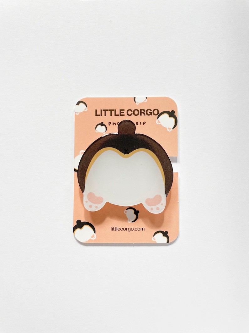 Corgi Butt Tan Tri-Color Acrylic Epoxy Phone Grip, Phone Stand, Phone Mount, Phone Accessory image 6