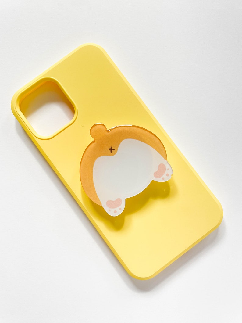 Corgi Butt Tan Tri-Color Acrylic Epoxy Phone Grip, Phone Stand, Phone Mount, Phone Accessory image 4