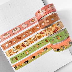Corgi Washi Masking Tape 2022 Collectie - Leuke Kawaii Corgi Dog Bullet Journal Planner Notebook Scrapbooking Journaling Decoratieve