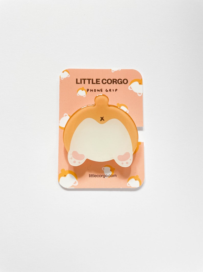 Corgi Butt Tan Tri-Color Acrylic Epoxy Phone Grip, Phone Stand, Phone Mount, Phone Accessory image 3