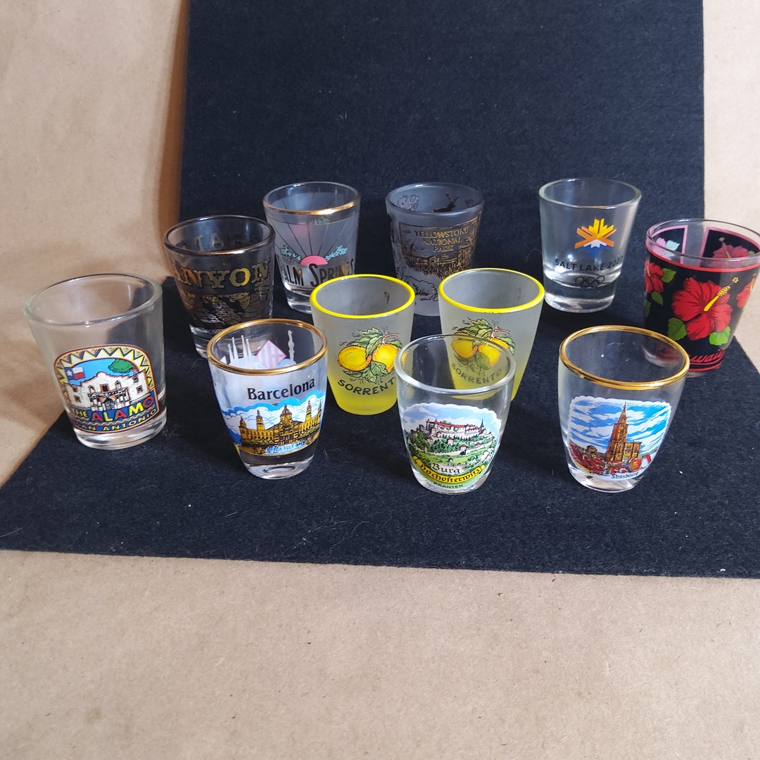 Collection of 11 Vintage Souvenir Shot Glasses Etsy