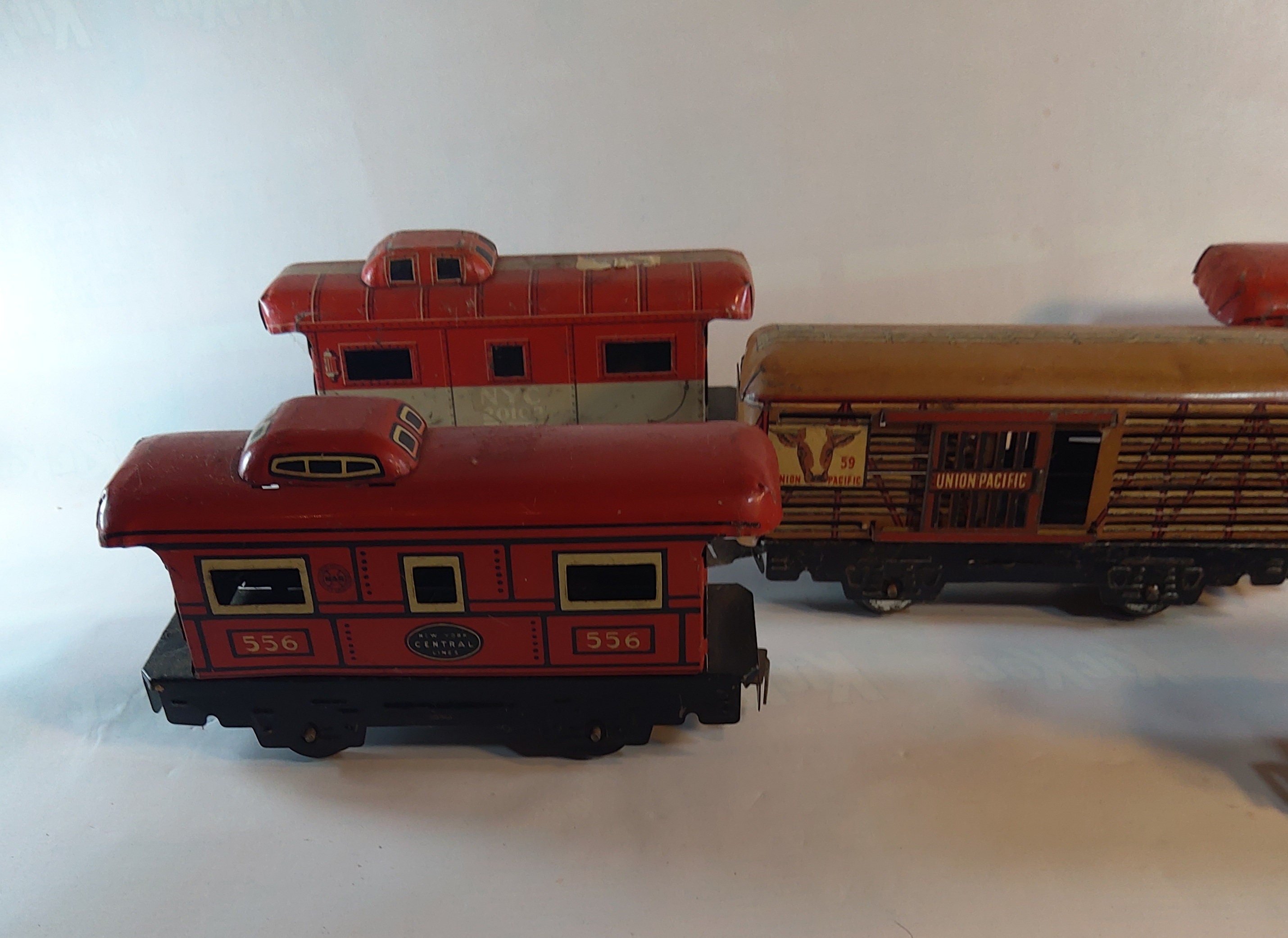 Collection of 5 Marx Tin Train Cars Etsy