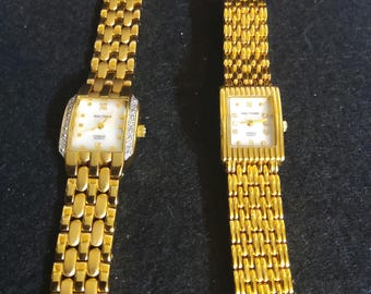 Vintage Pair of Waltham Diamond Quartz Watches, need new batteries