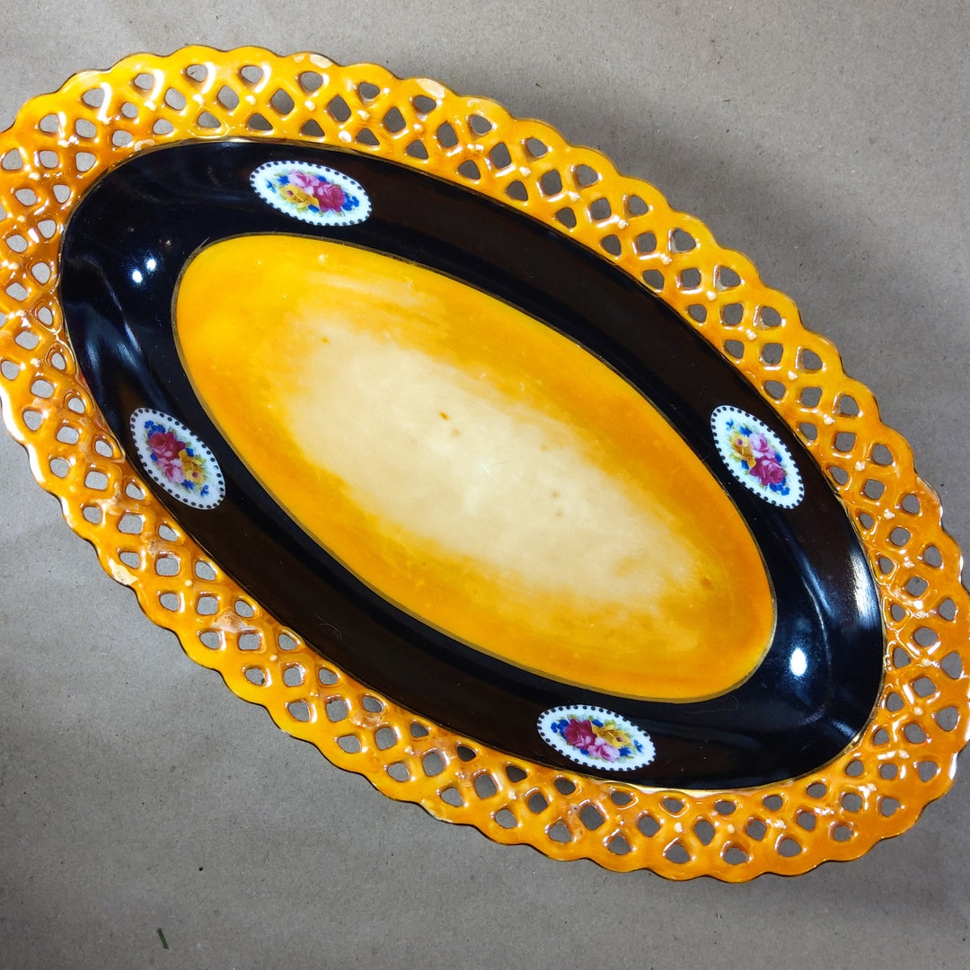 Bavaria Schumann Pierced Edge Oval Bowl, 12 Inches - Etsy
