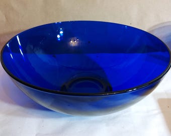 Vintage Large Cobalt Blue Bowl, 10&quot; wide