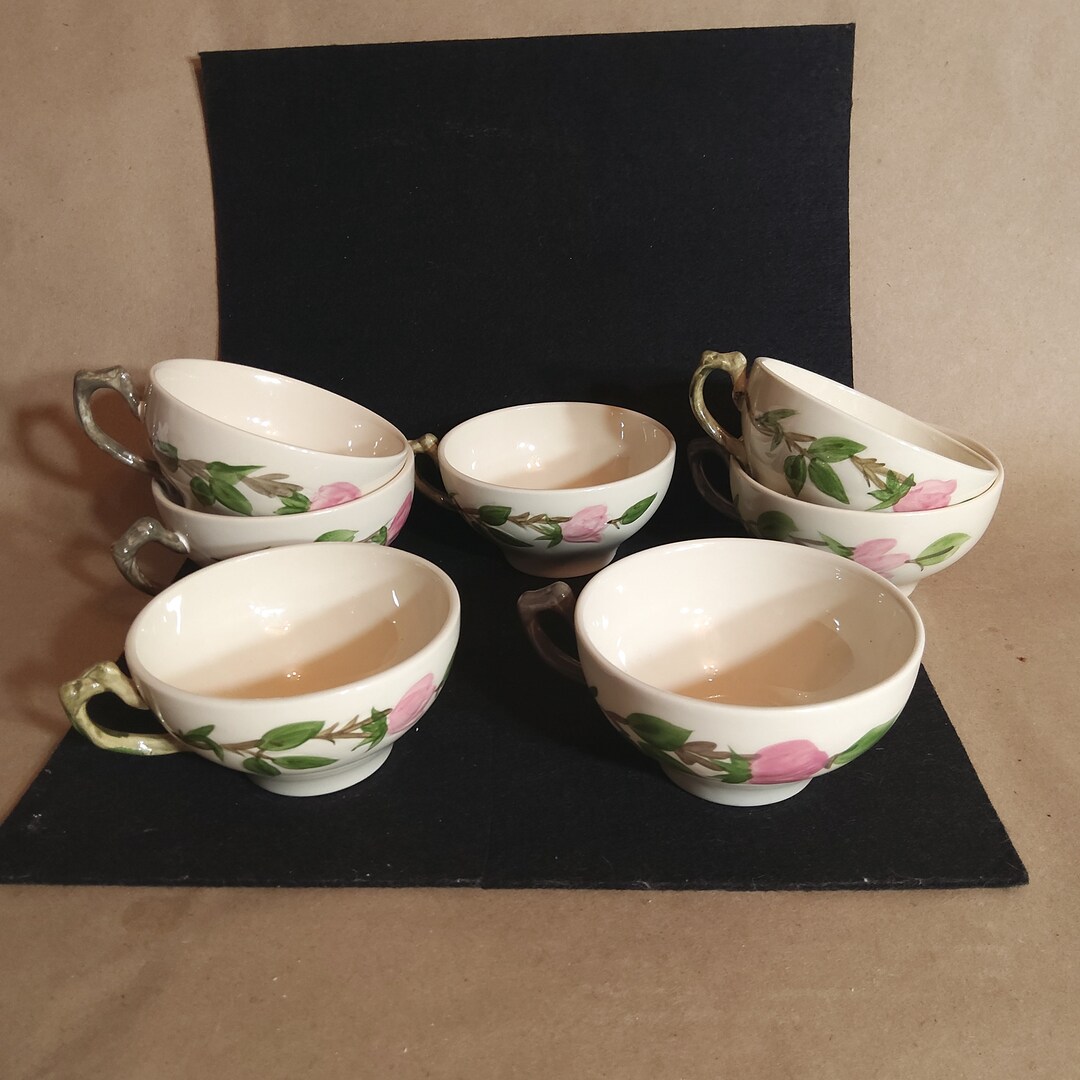 Set of 7 Franciscan Desert Rose Coffee Cups, 4 Made in England, 3 Made in the U.S. Etsy