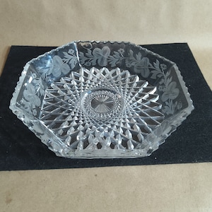 ABP, American Brilliant Period cut glass crystal bowl,  a couple of chips