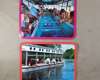 2 large vintage postcards, Silver Springs, Florida