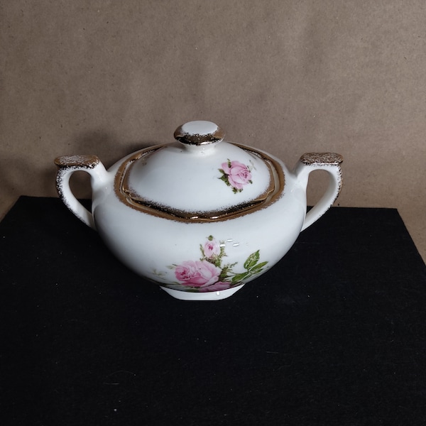 Vintage German ceramic sugar bowl and lid
