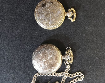 2 Vintage Pocket Watches, 1 for repair or parts, 1 is battery operated