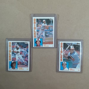 1984 Topps Orioles- Cal Ripken,Jim Palmer, Eddie Murray baseball cards