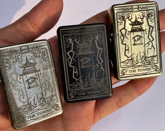 The Tower Tarot Card Engraved Lighter, Engraved Lighter