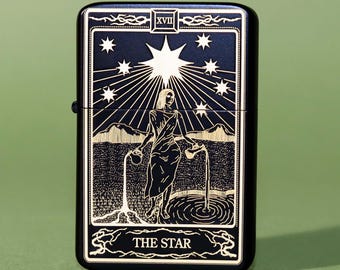 Personalised Star Tarot Card Lighter, Engraved and Refillable