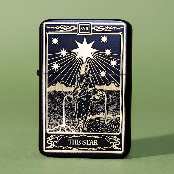 Personalised Star Tarot Card Lighter, Engraved and Refillable
