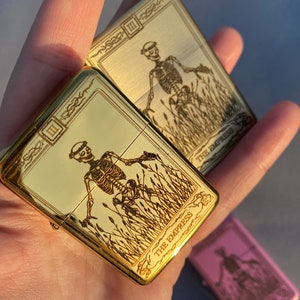 The Empress tarot card engraved lighter, engraved lighter, tarot card engraving, cool lighter, gold tarot card, the empress gift, lighter