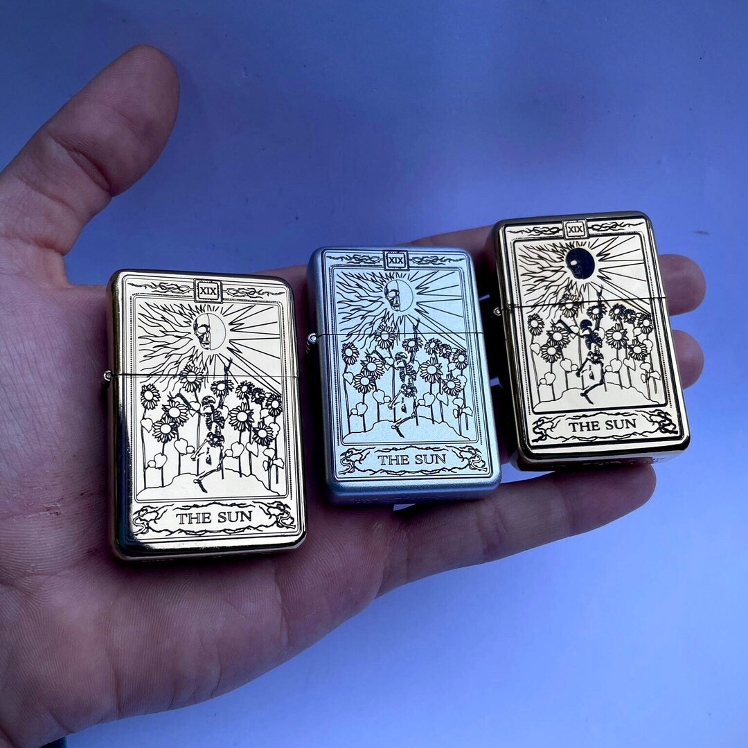 The Sun Tarot Card Engraved Lighter Engraved Lighter Tarot Etsy