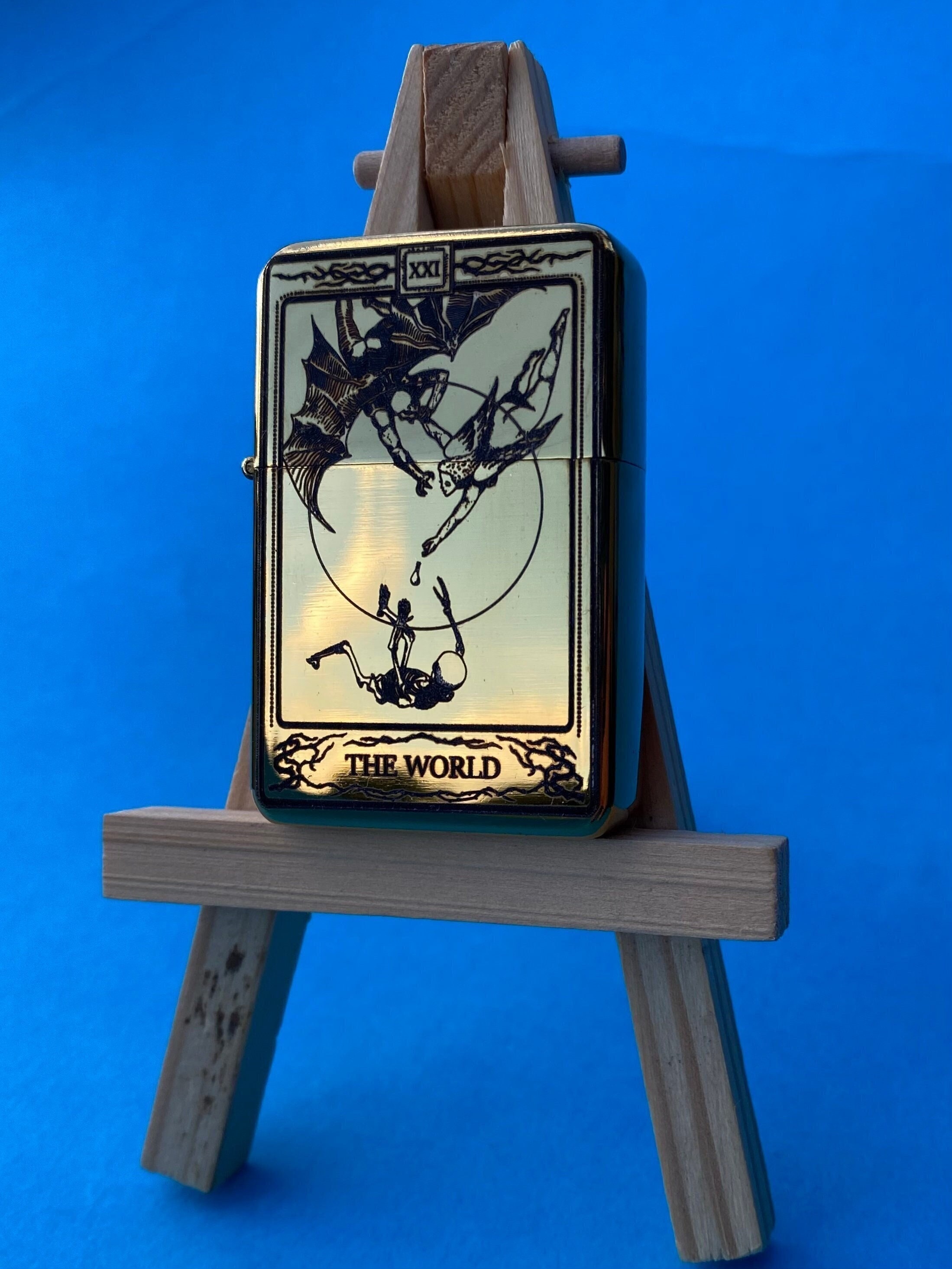 The World Tarot Card Engraved Lighter Engraved Lighter Tarot Etsy UK