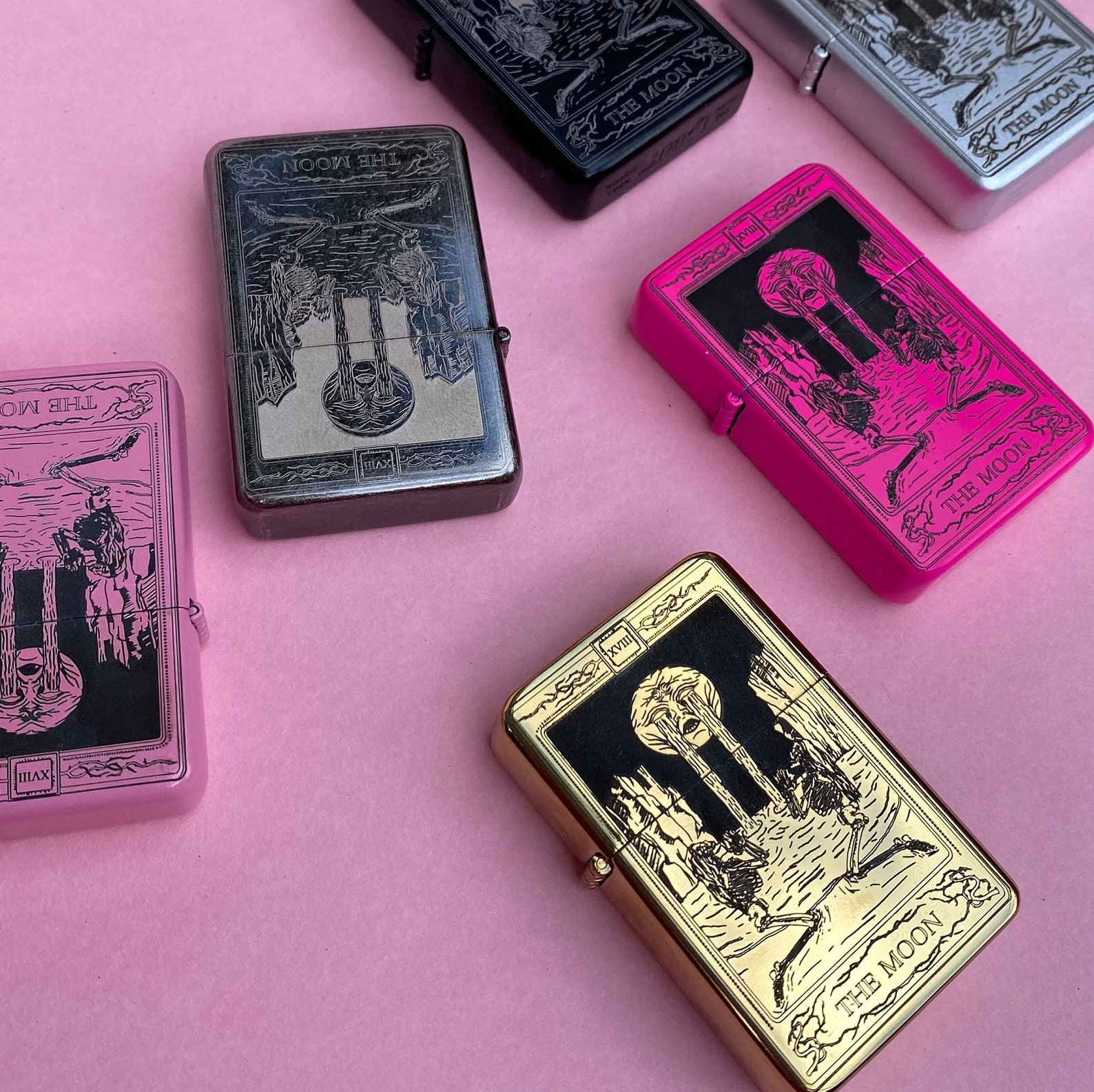 The Moon Tarot Card Engraved Lighter Engraved Lighter Tarot Etsy