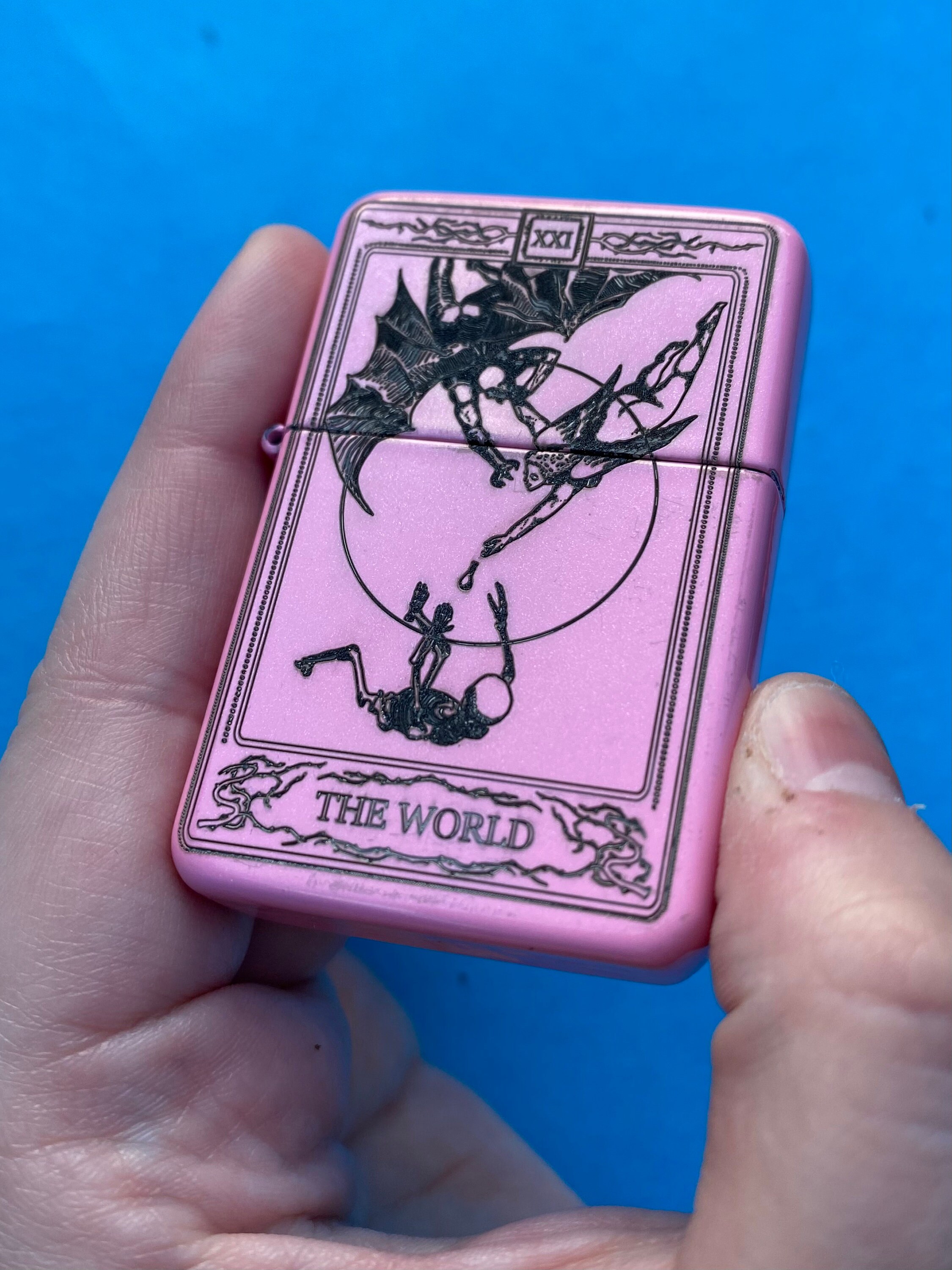 The World Tarot Card Engraved Lighter Engraved Lighter Tarot Etsy UK