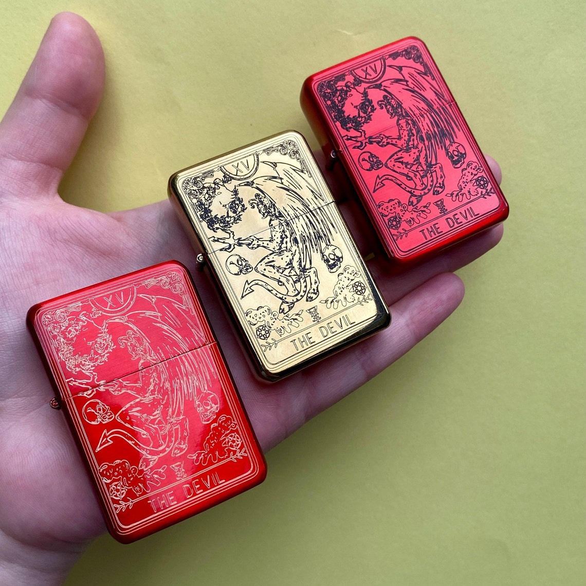 The Devil Tarot Card Engraved Lighter Engraved Lighter Tarot Etsy