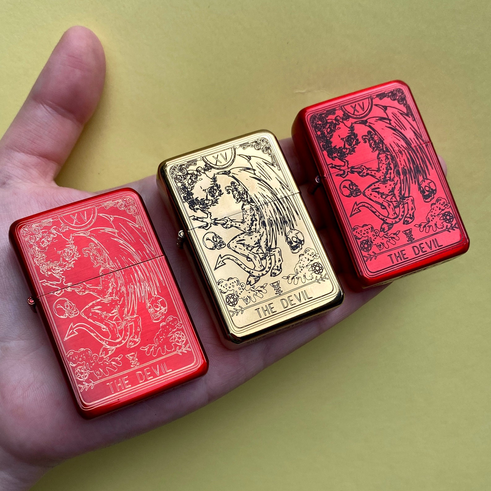 The Devil Tarot Card Engraved Lighter Engraved Lighter Tarot Etsy