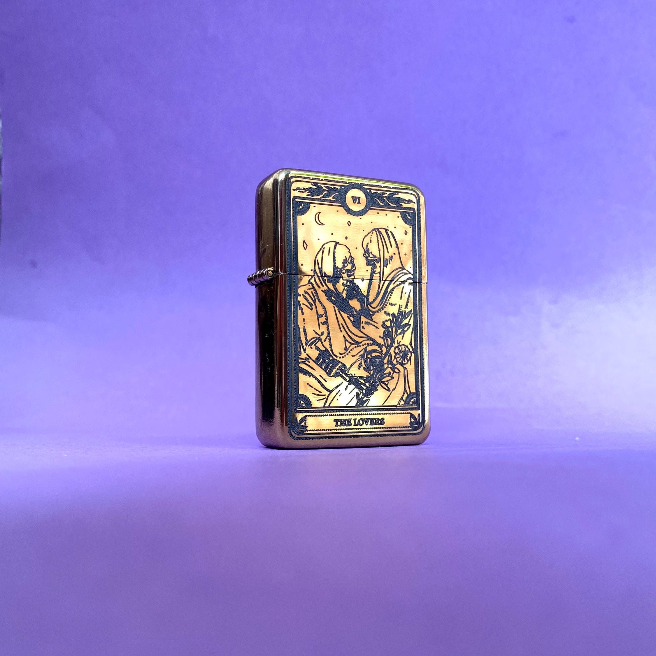 The Lovers tarot card engraved lighter, engraved lighter, tarot card …