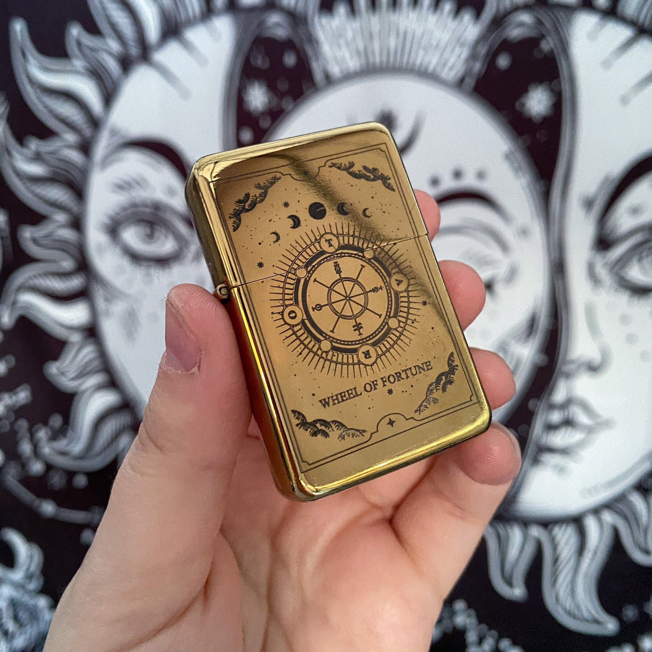 Wheel of Fortune Tarot Card Lighter Engraved Lighter Tarot Etsy UK