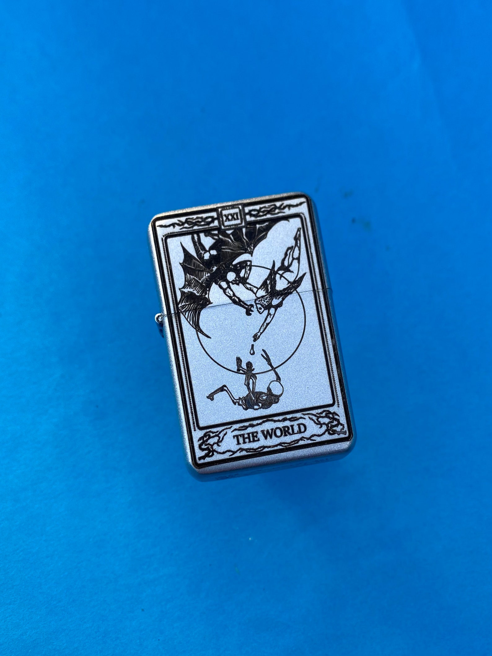The World Tarot Card Engraved Lighter Engraved Lighter Tarot Etsy