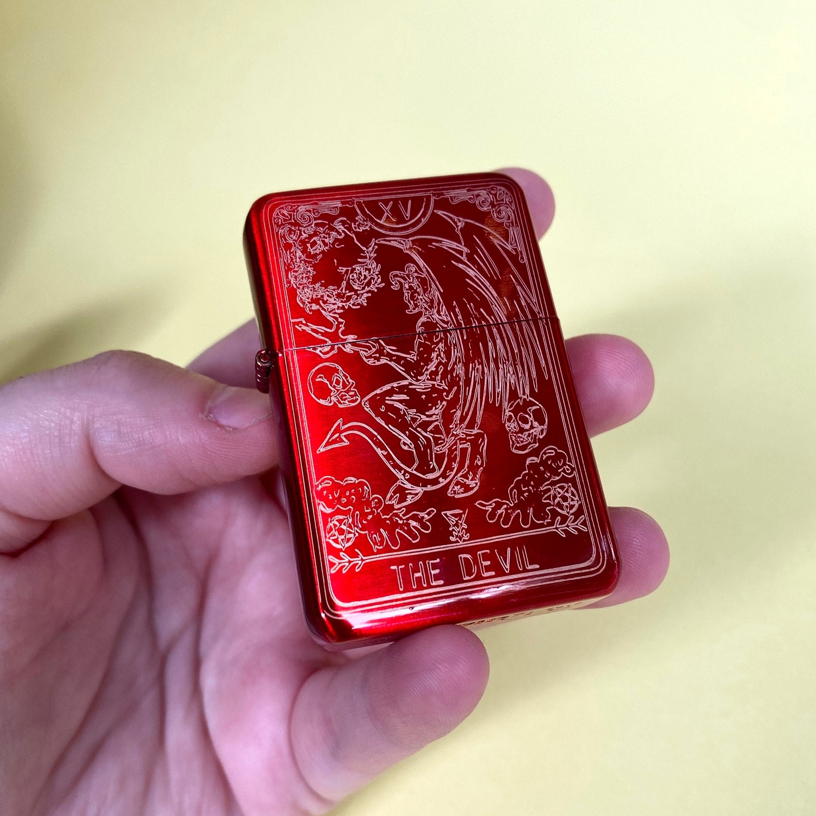The Devil Tarot Card Engraved Lighter Engraved Lighter Tarot Etsy