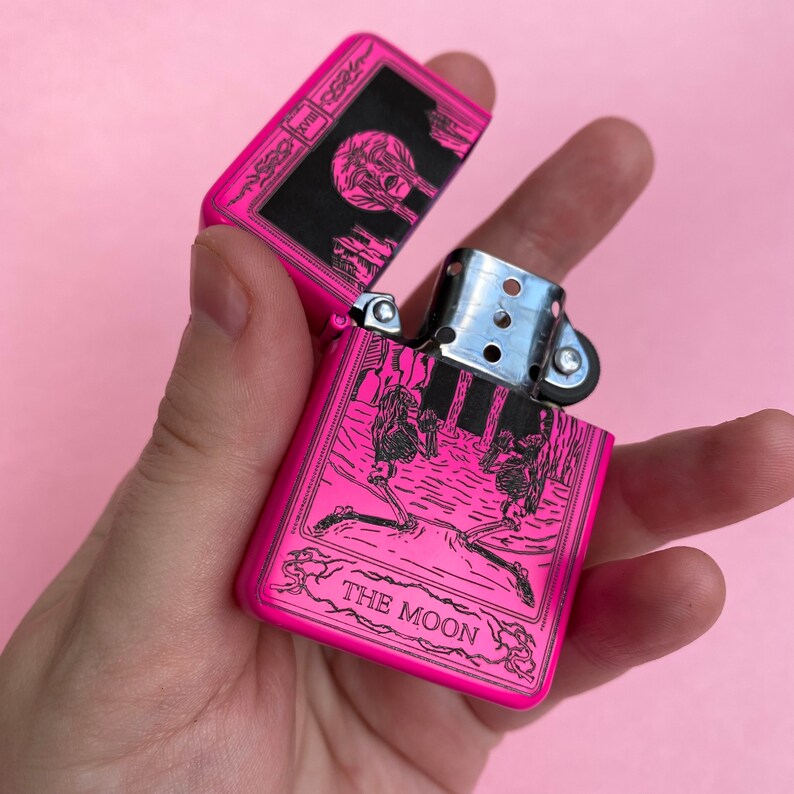 The Moon Tarot Card Engraved Lighter Engraved Lighter Tarot Etsy