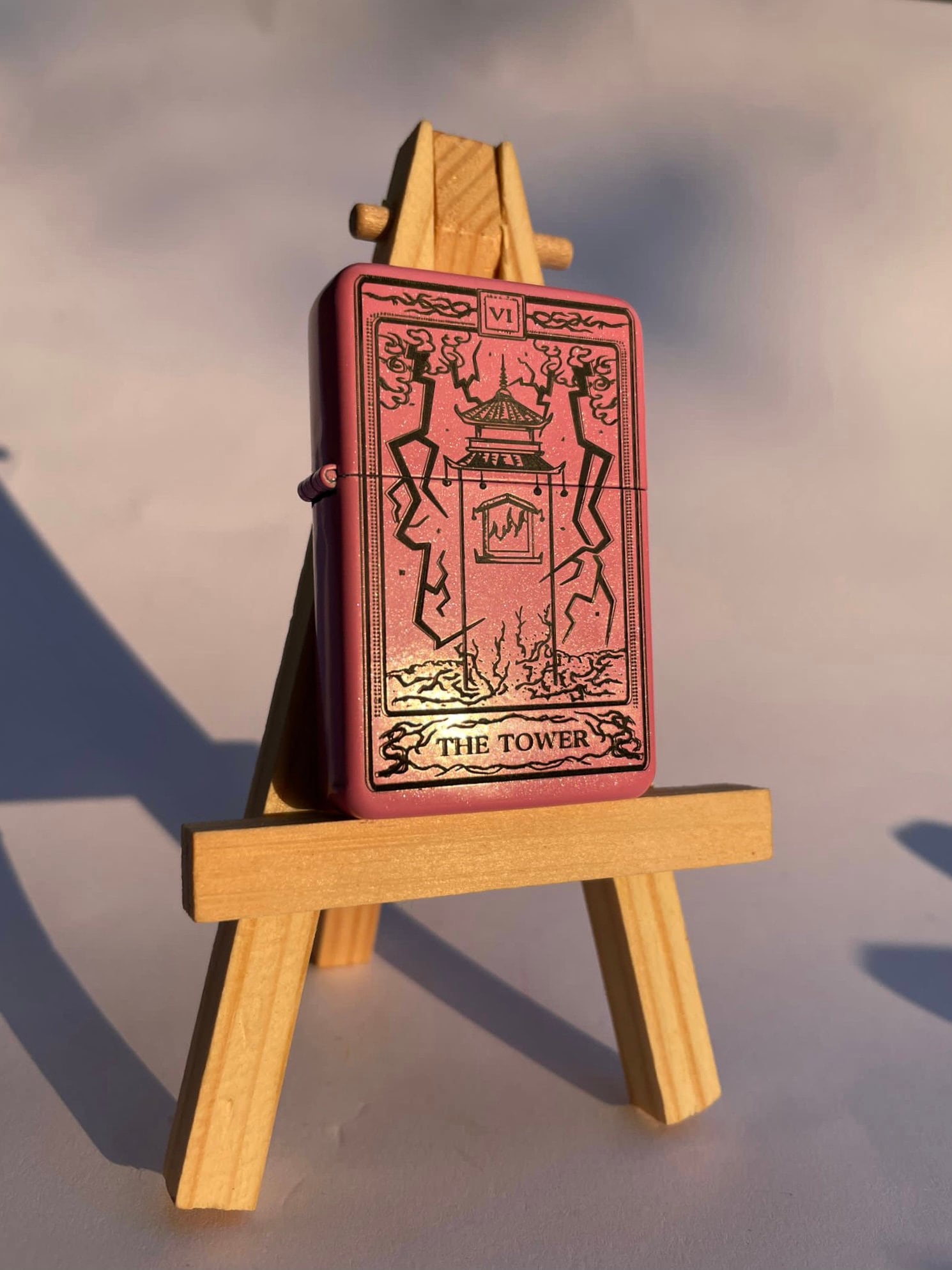 The Tower Tarot Card Engraved Lighter, Engraved Lighter