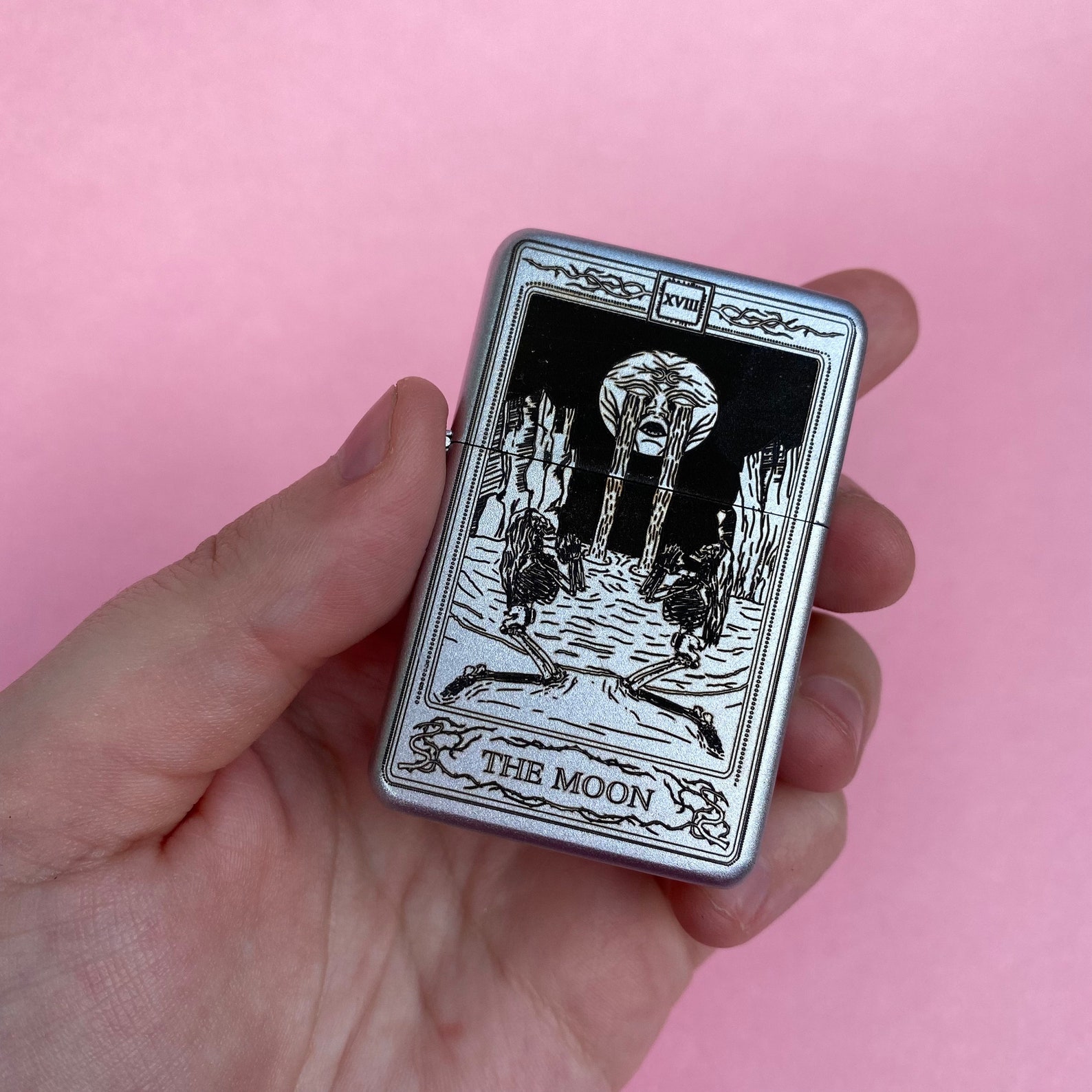 The Moon Tarot Card Engraved Lighter Engraved Lighter Tarot Etsy