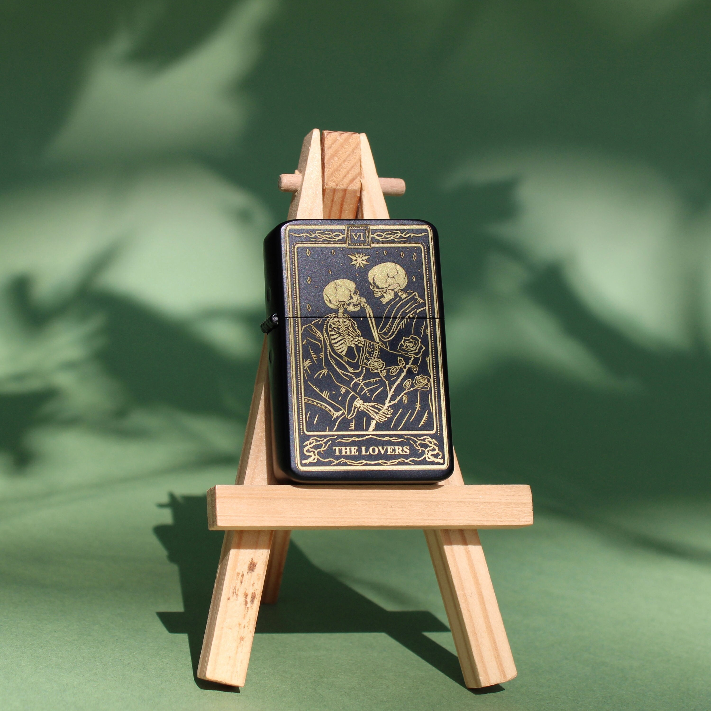 Engraved Tarot Lighter, the Lovers, Personalizable and Refillable