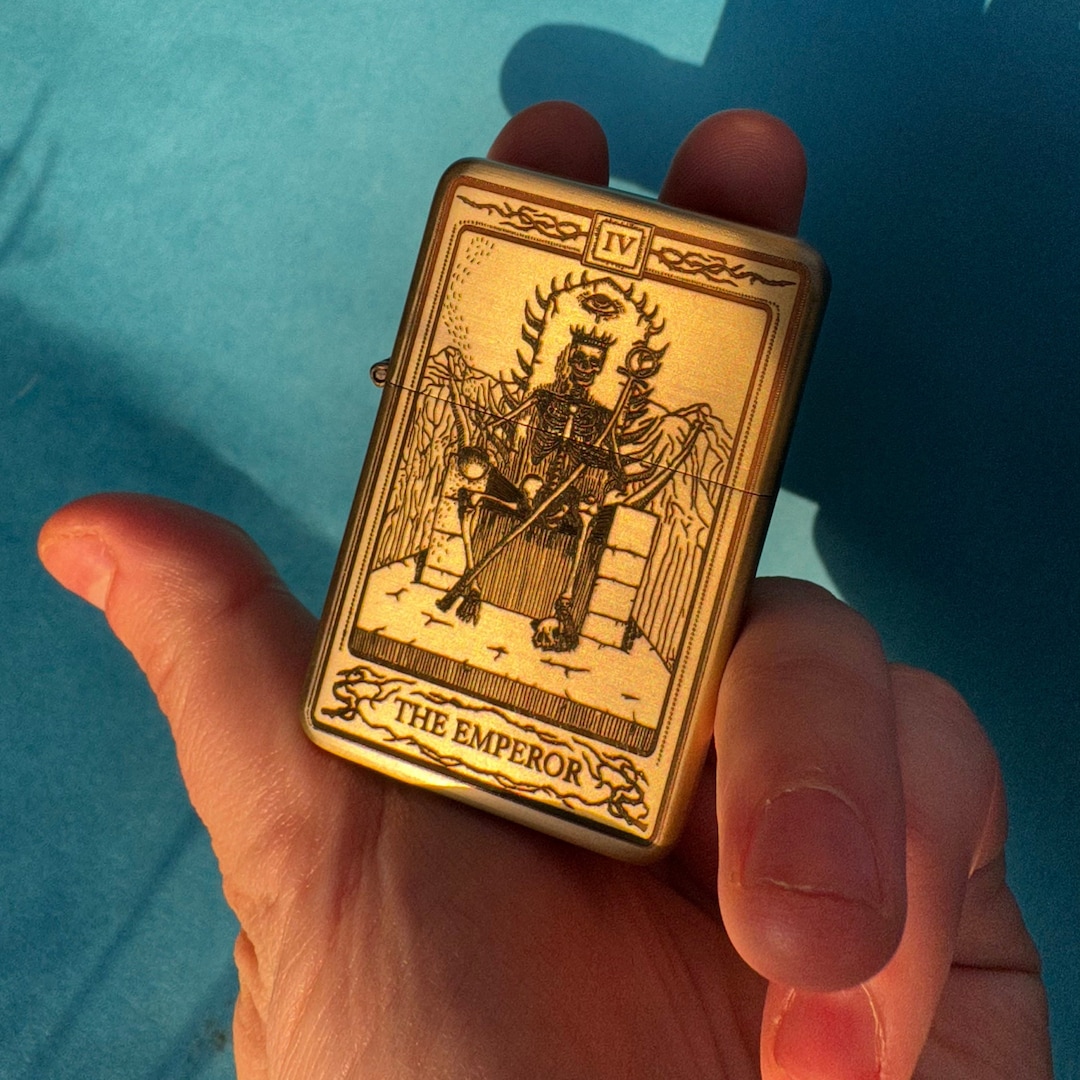 The Emperor Tarot Card Engraved Lighter, Engraved Lighter, Tarot Card