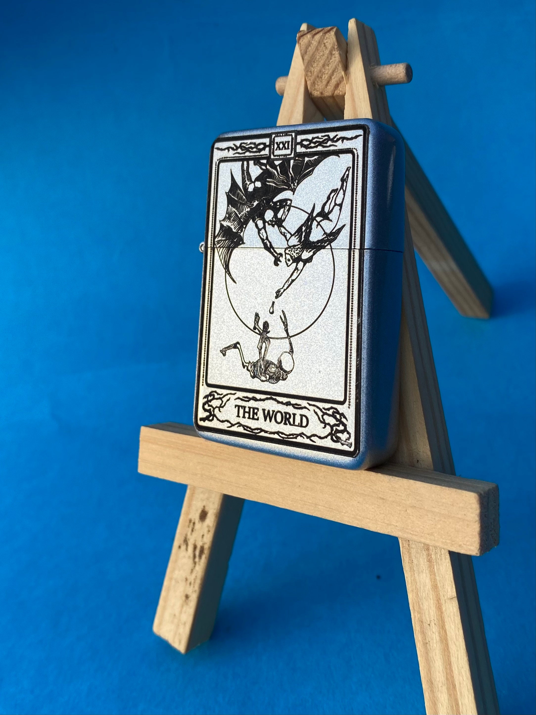 The World Tarot Card Engraved Lighter Engraved Lighter Tarot Etsy UK