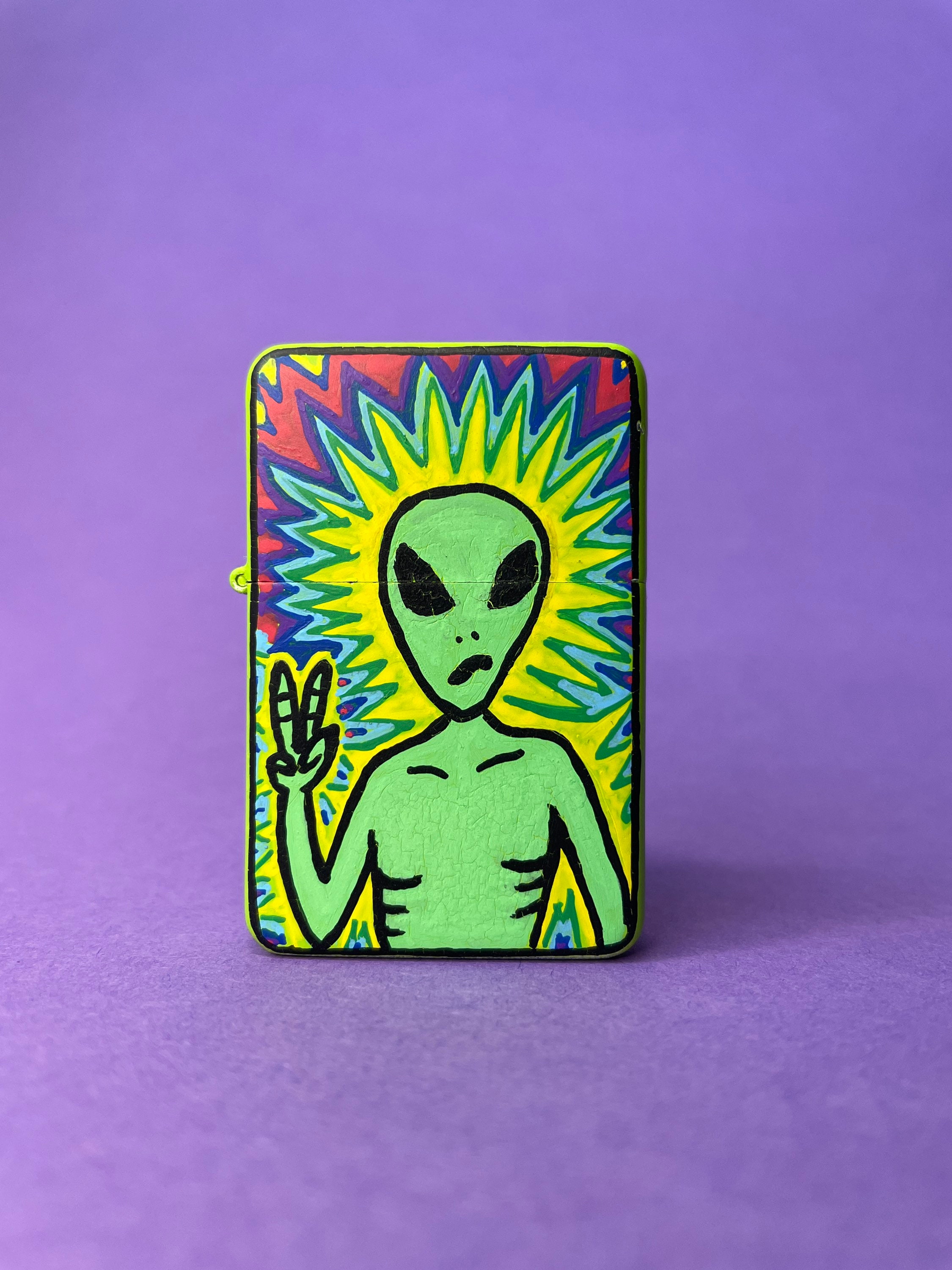 Trippy Alien Lighter high alien custom lighter custom Etsy