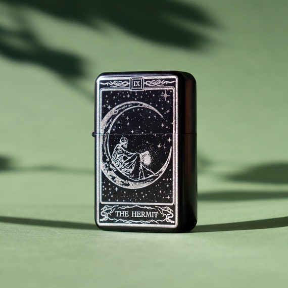 The Hermit Tarot Card Engraved Lighter, Refillable - Etsy