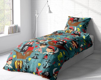 Pirate duvet cover | Etsy Pirate Ship Duvet Cover