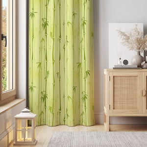Bamboo Forest Nature Window Curtain, Cotton, Sheen or Blackout Curtain, Bedroom Curtain, Luxury Window Curtain 57&quot; Width - C284