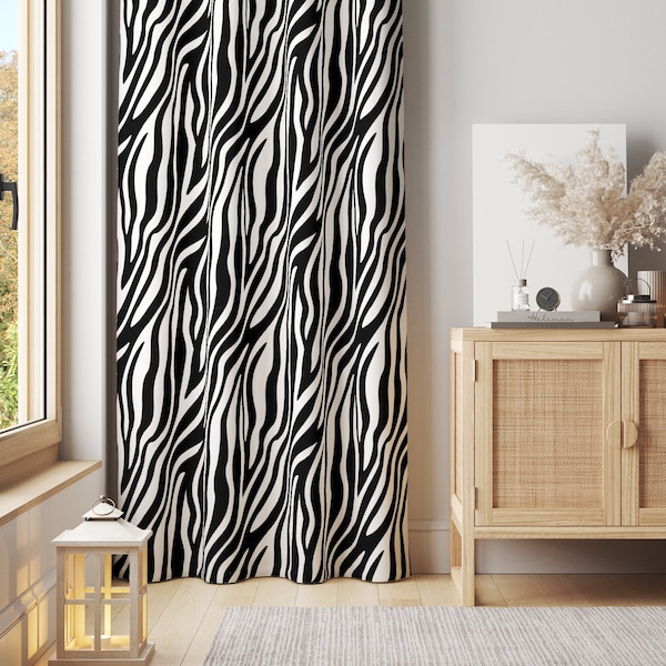 Zebra Curtains Etsy