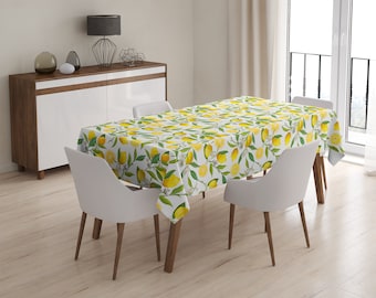 Tablecloth Lemon tree Q208 | Kitchen Tablecloth, Decorative Tablecloth, Stain resistant Tablecloth, Rectangular Tablecloth