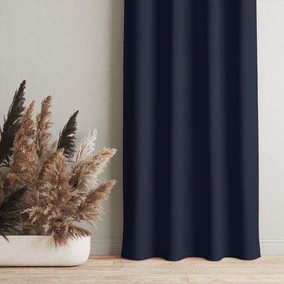 Buy Dark Blue Window Curtain Single Color Curtain, Decorative Curtains,  Opaque Window Curtains, Blackout Curtains, Curtain Panels Online in India 
