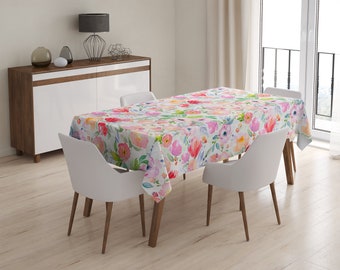 Tablecloth Colorful meadow Q12 | Kitchen Tablecloth, Decorative Tablecloth, Stain resistant Tablecloth, Rectangular Tablecloth