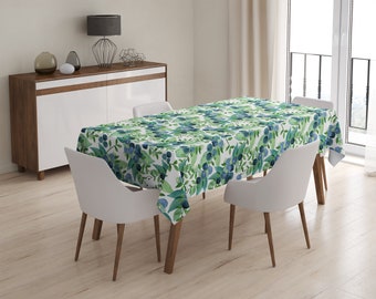 Tablecloth Blueberries  Q222 | Kitchen Tablecloth, Decorative Tablecloth, Stain resistant Tablecloth, Rectangular Tablecloth