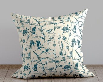 Throw Pillow Birds Pattern P159 | Pillow with animals, Decorative Pillow, Microfiber Pillow Cover, with insert, Cushion for Couch Sofa