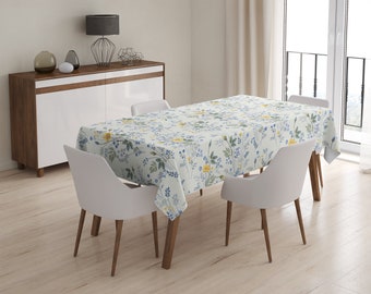 Tablecloth Golden flower Q155 | Kitchen Tablecloth, Decorative Tablecloth, Stain resistant Tablecloth, Rectangular Tablecloth