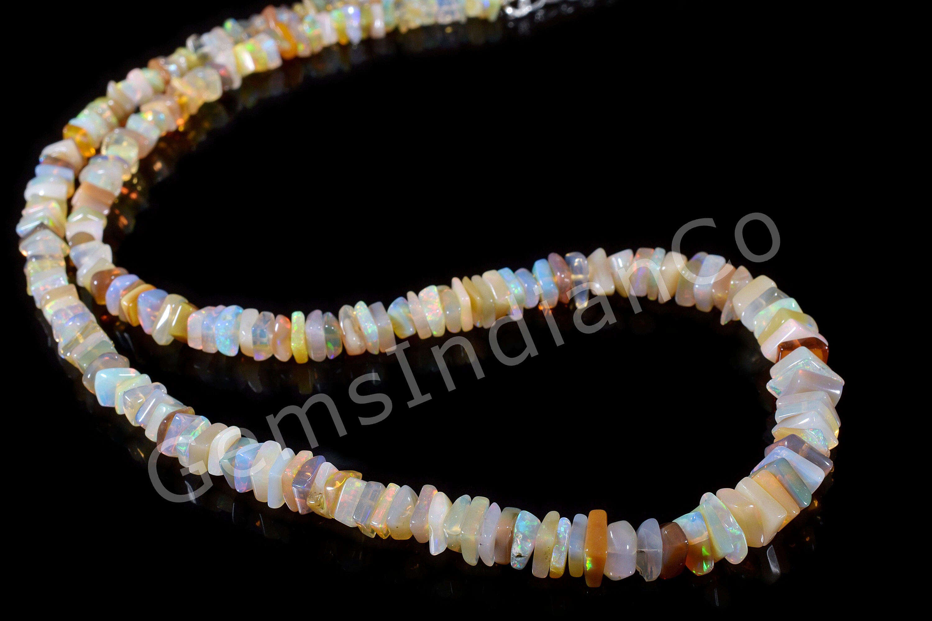 Funkelnde äthiopische Opal Halskette AAA Welo Opal Heishi Etsy.de