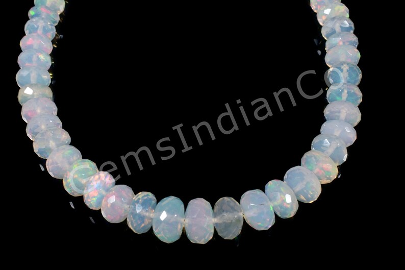 Bracelet Ethiopian Opal Faceted Rondelle Sterling Silver Ready To Wear Bracelet Welo Opal Jewelry October Birthstone Sku#GIC10132