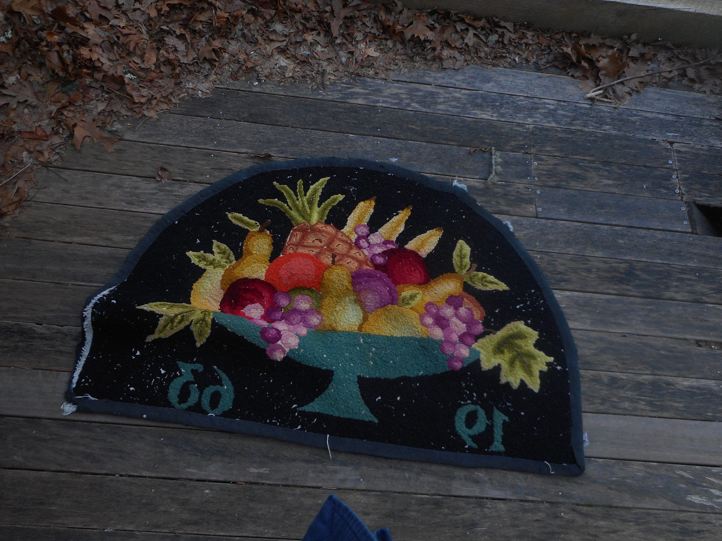 1963 hooked area rug half moon hearth rug Etsy.de