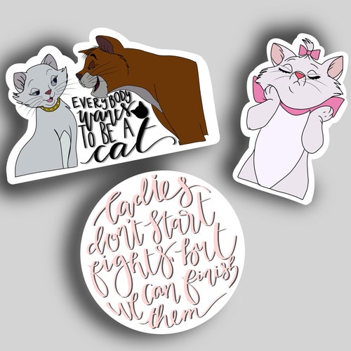 Aristocats Sticker Waterproof Vinyl Decal Disney Cats - Etsy